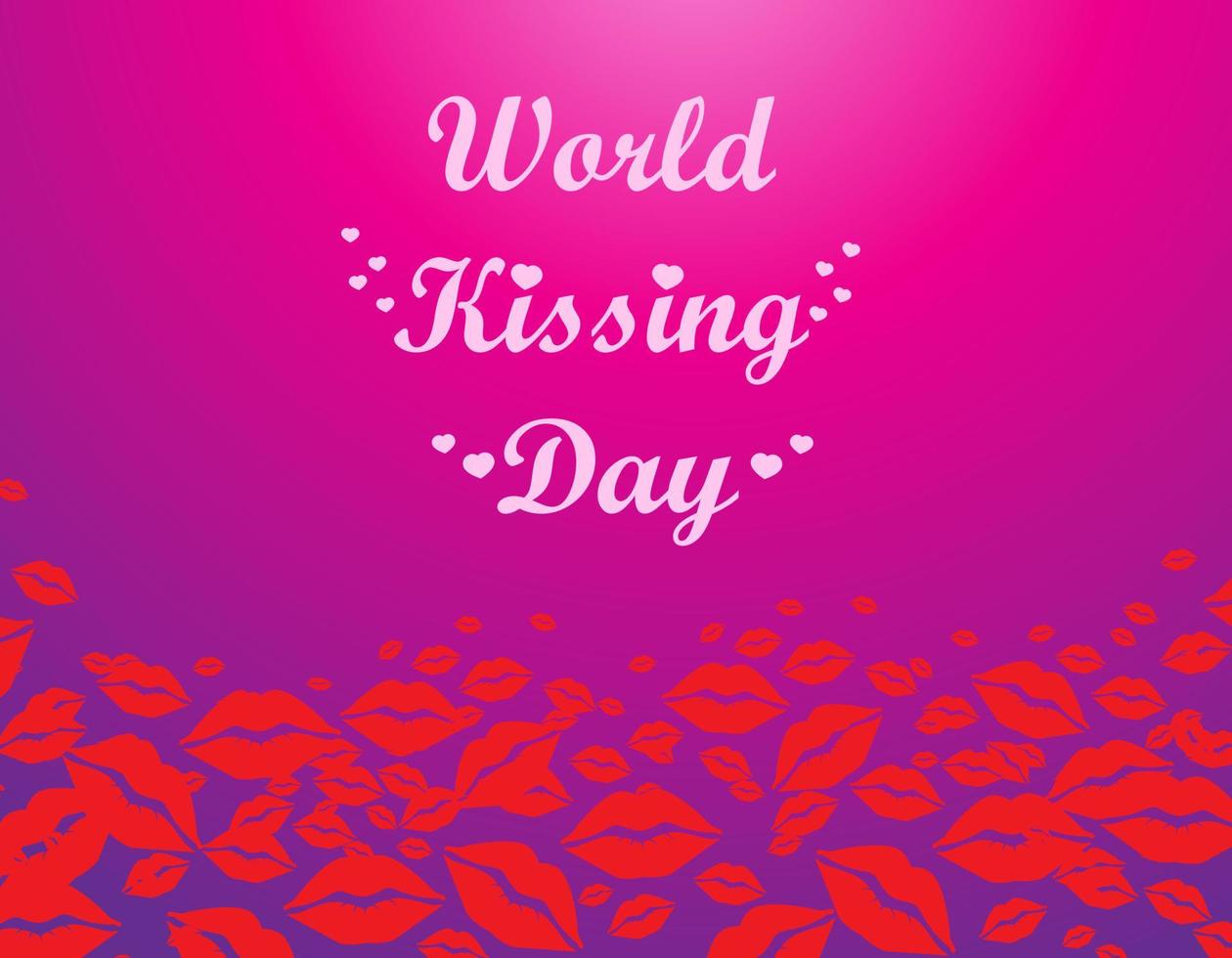 världen kyssar dag bokstäver i läppar. mall för kort, affisch, print. vektor