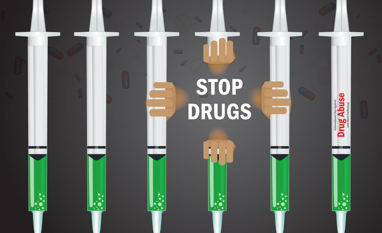 26. Juni. internationaler tag gegen drogenmissbrauch und illegalen handel banner. Vektor. vektor