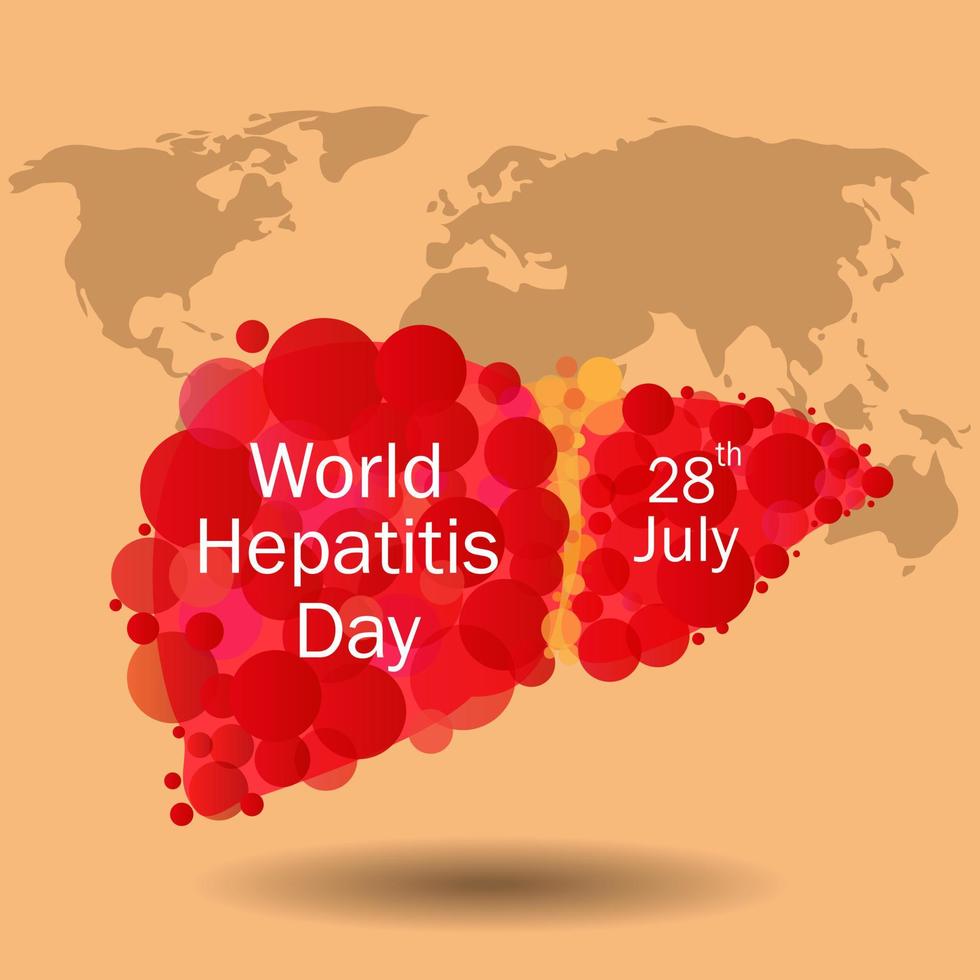 begreppet hepatit. vektorillustration, banderoll eller affisch för världshepatitdagen. vektor