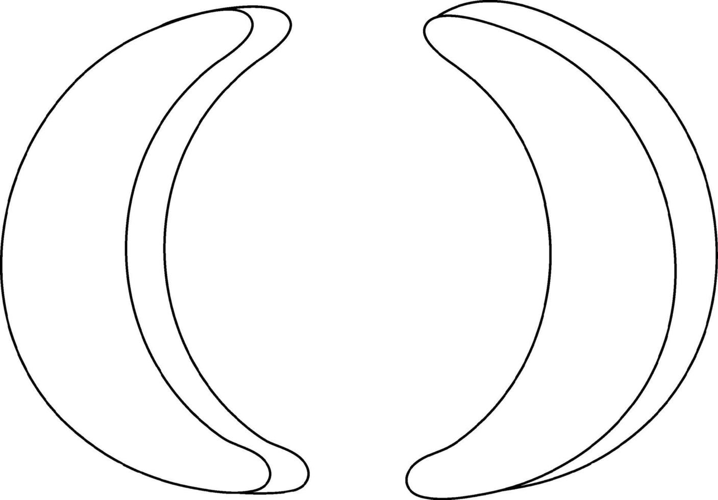 Klammersymbol Schwarz-Weiß-Doodle-Charakter vektor