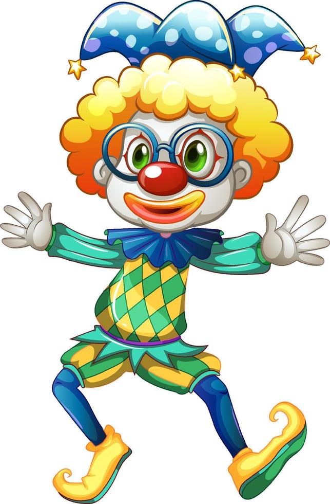 bunte clown-zeichentrickfigur vektor