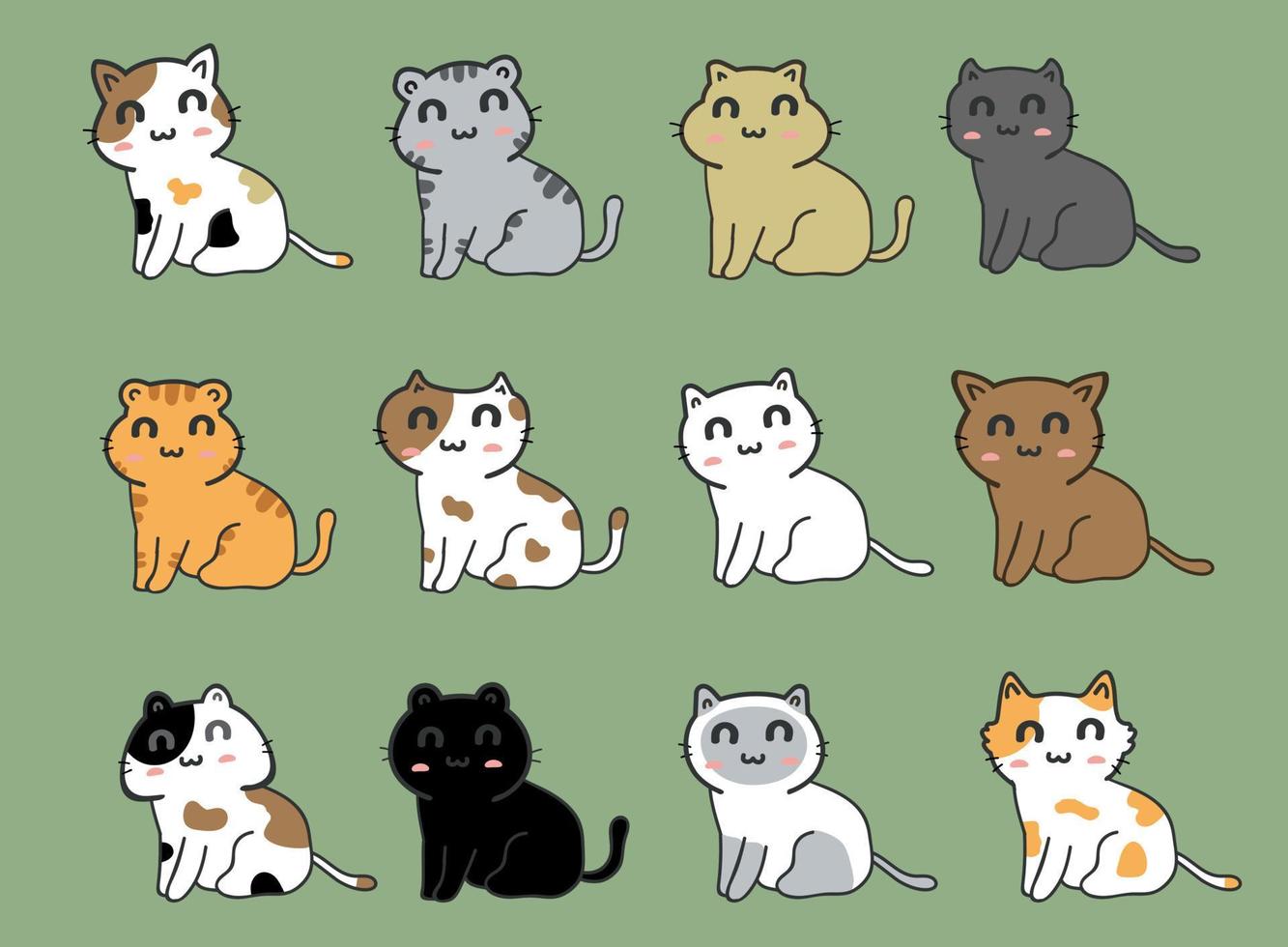 niedliche Katzen Cartoon Set Vektor