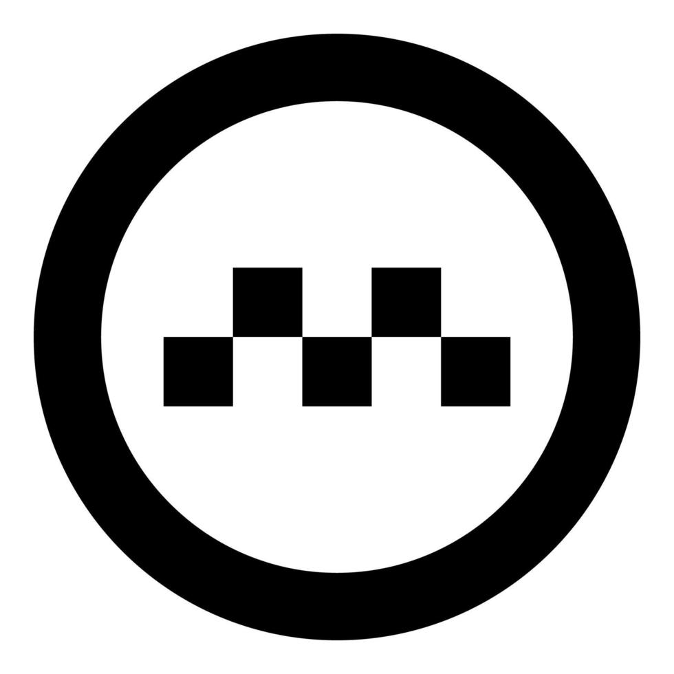 taxi symbol symbol schwarze farbe im kreis vektor