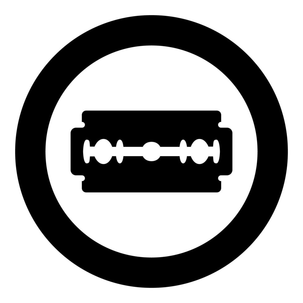 rakkniv svart ikon i cirkel vektorillustration isolerade. vektor