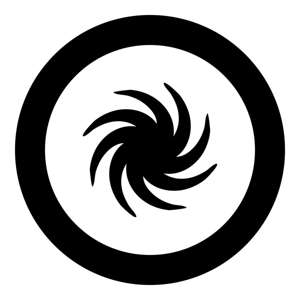 Whirlpool schwarzes Symbol in Kreisvektorillustration vektor