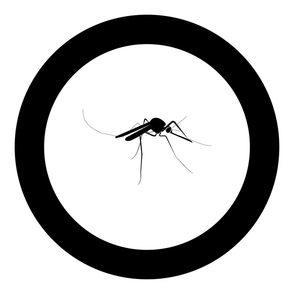 Mückensymbol schwarze Farbe im Kreis vektor