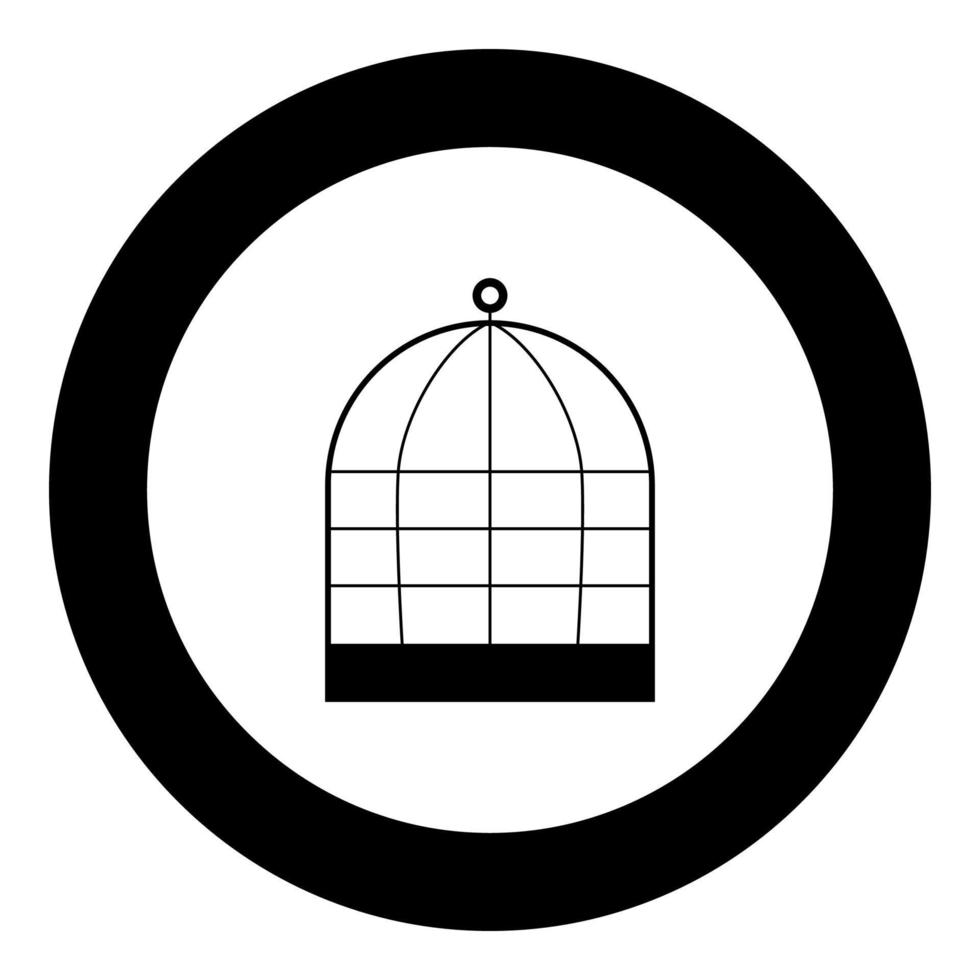 Eisenkäfig-Symbol schwarze Farbe im Kreis vektor