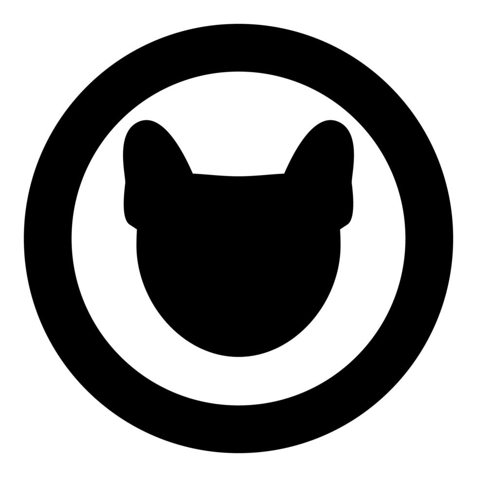 Hundekopf-Symbol schwarze Farbe im Kreis vektor