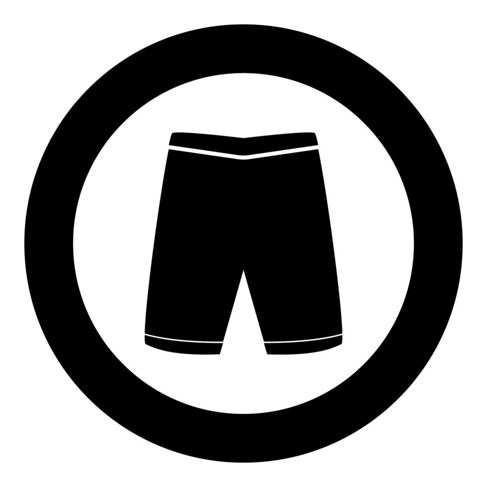 Shorts Symbol schwarze Farbe im Kreis vektor