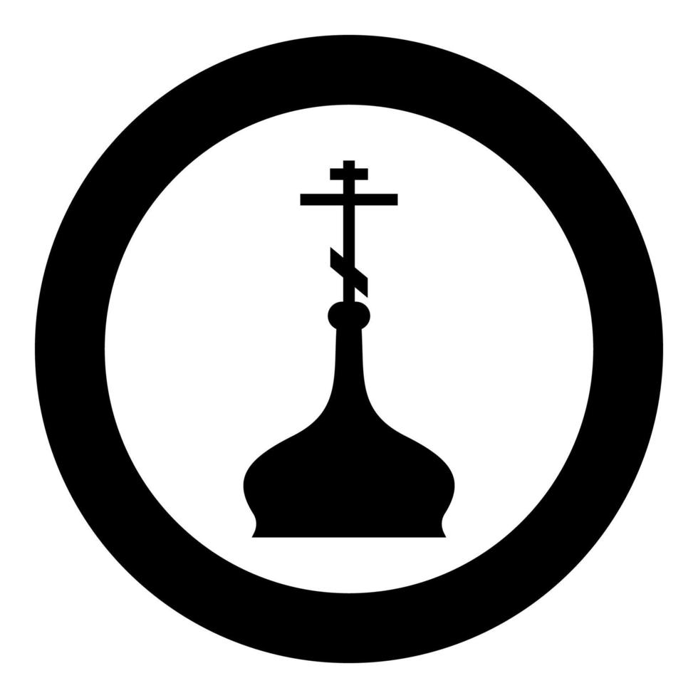 Kuppel orthodoxe Kirche Symbol Farbe schwarz Vektor Illustration einfaches Bild