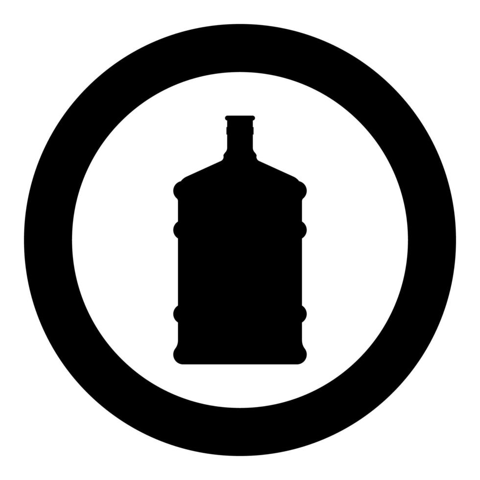 Dispenser große Flaschen Symbol schwarze Farbe im Kreis vektor