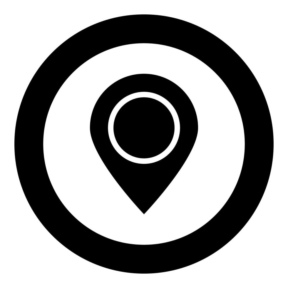 tecken plats ikon svart färg i cirkel vektor