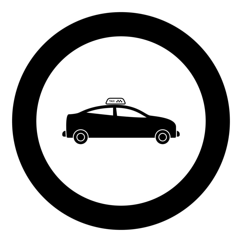 Taxi schwarzes Symbol im Kreis Vector Illustration