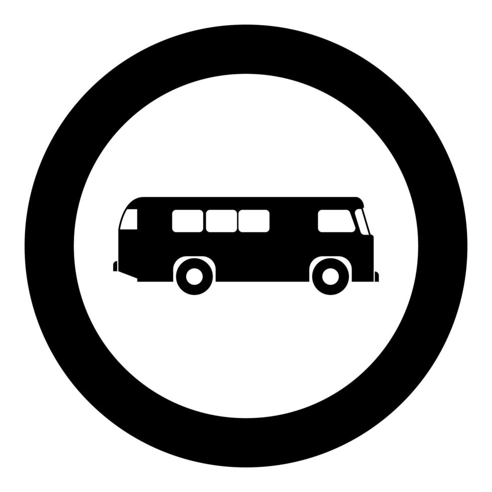 Retro Bus Symbol Farbe schwarz Vektor Illustration einfaches Bild