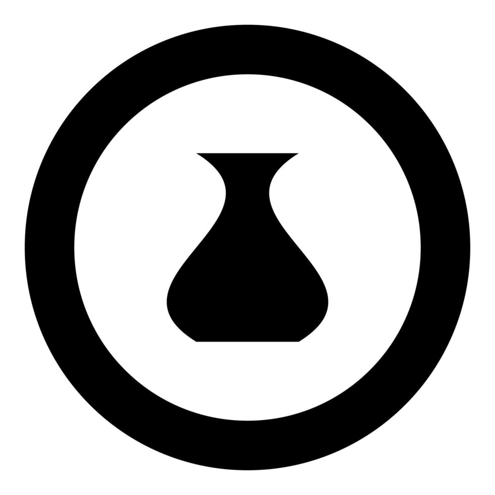 Vase Symbol schwarze Farbe im Kreis vektor