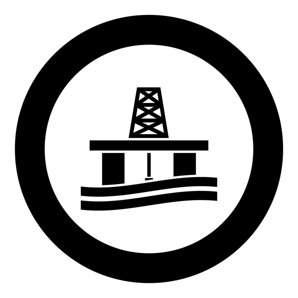 petroleum plattform ikon svart färg vektor illustration enkel bild