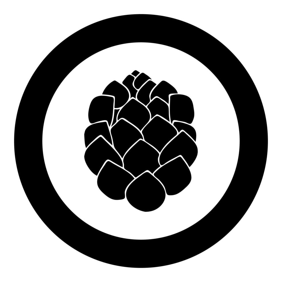 Hop-Symbol schwarze Farbe im Kreis vektor