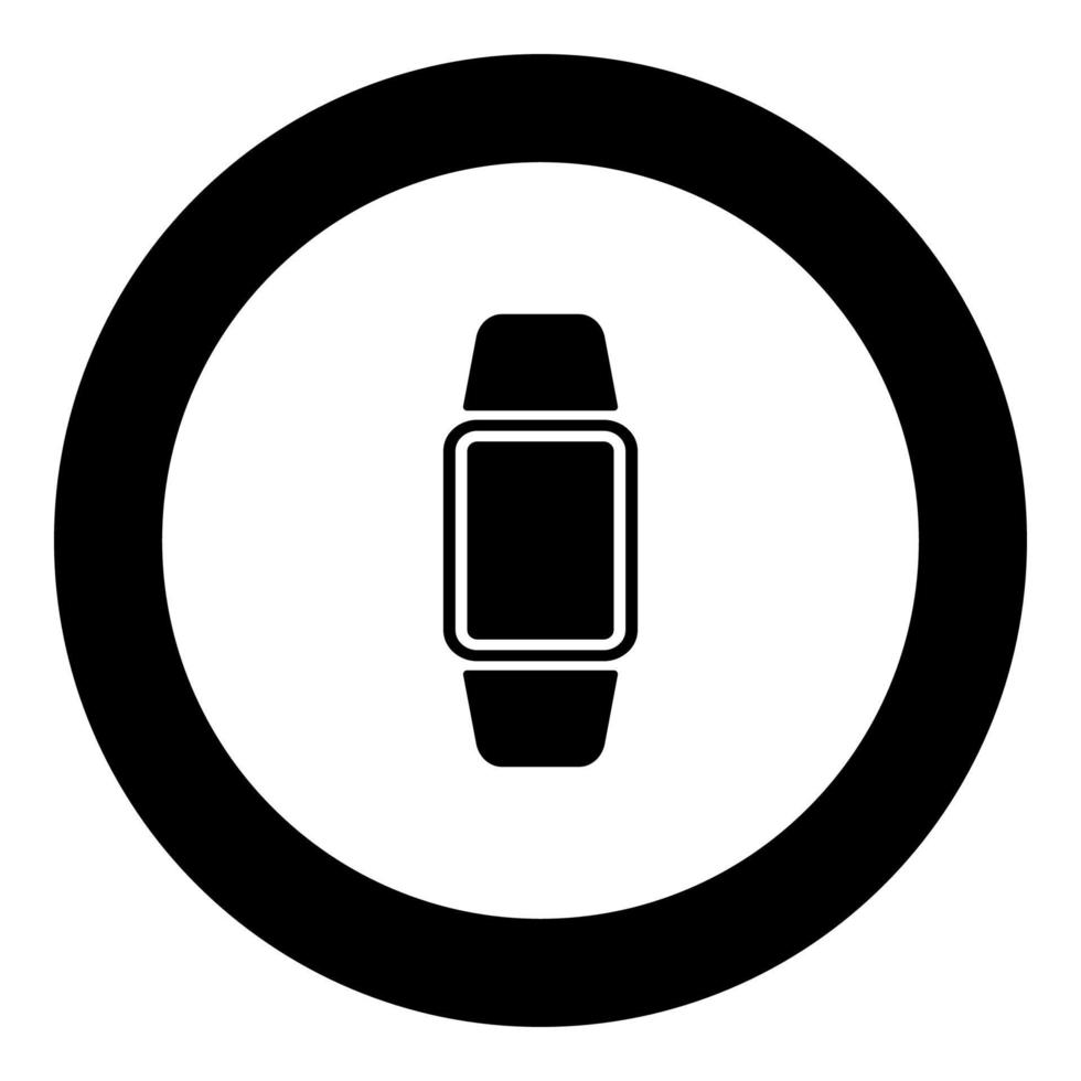 digital handklocka ikon svart färg i cirkel vektor