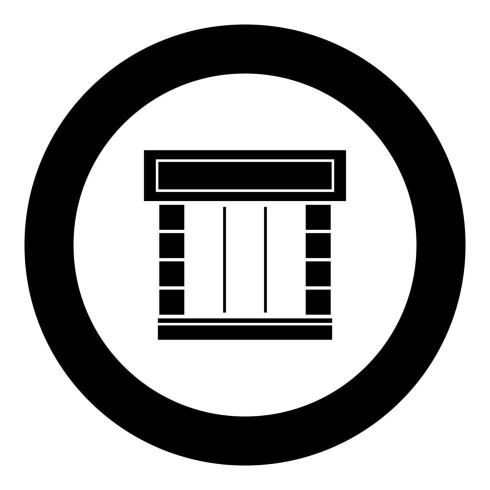 butiksfront ikon svart färg i cirkel vektor