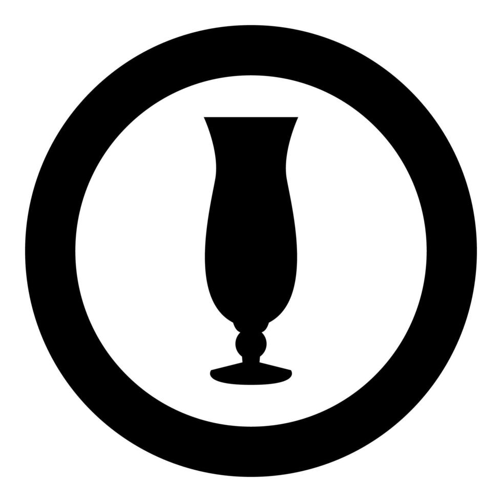 Cocktailglas Symbol Farbe schwarz im Kreis vektor