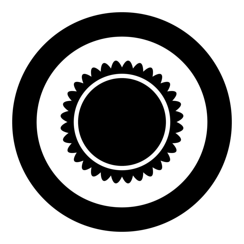 Sonnensymbol schwarze Farbe im Kreis vektor