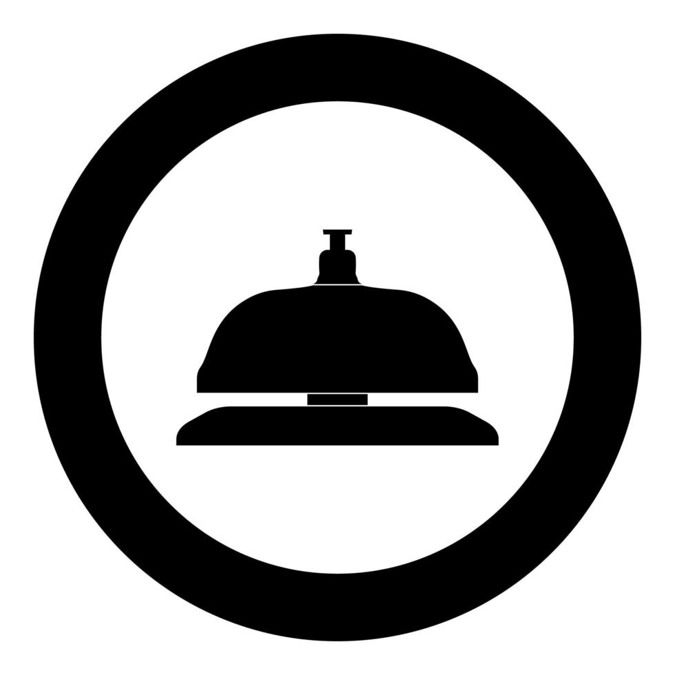 mottagning bell ikon svart färg i cirkel vektor