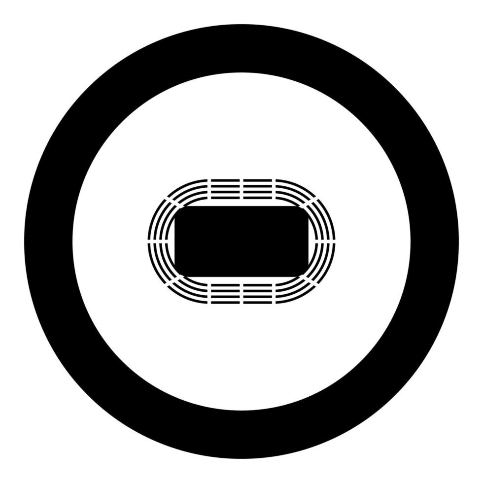 Stadionsymbol schwarze Farbe im Kreis vektor