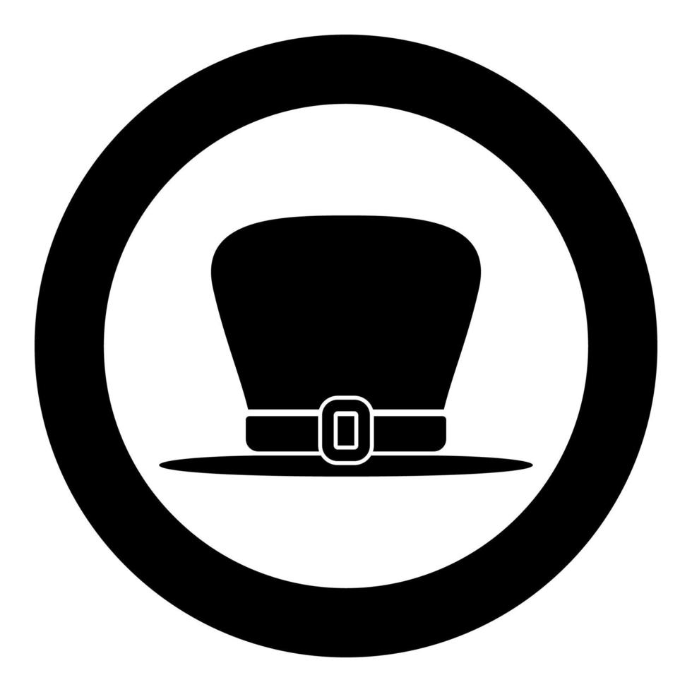 hatt leprechaun ikon svart färg vektor illustration enkel bild