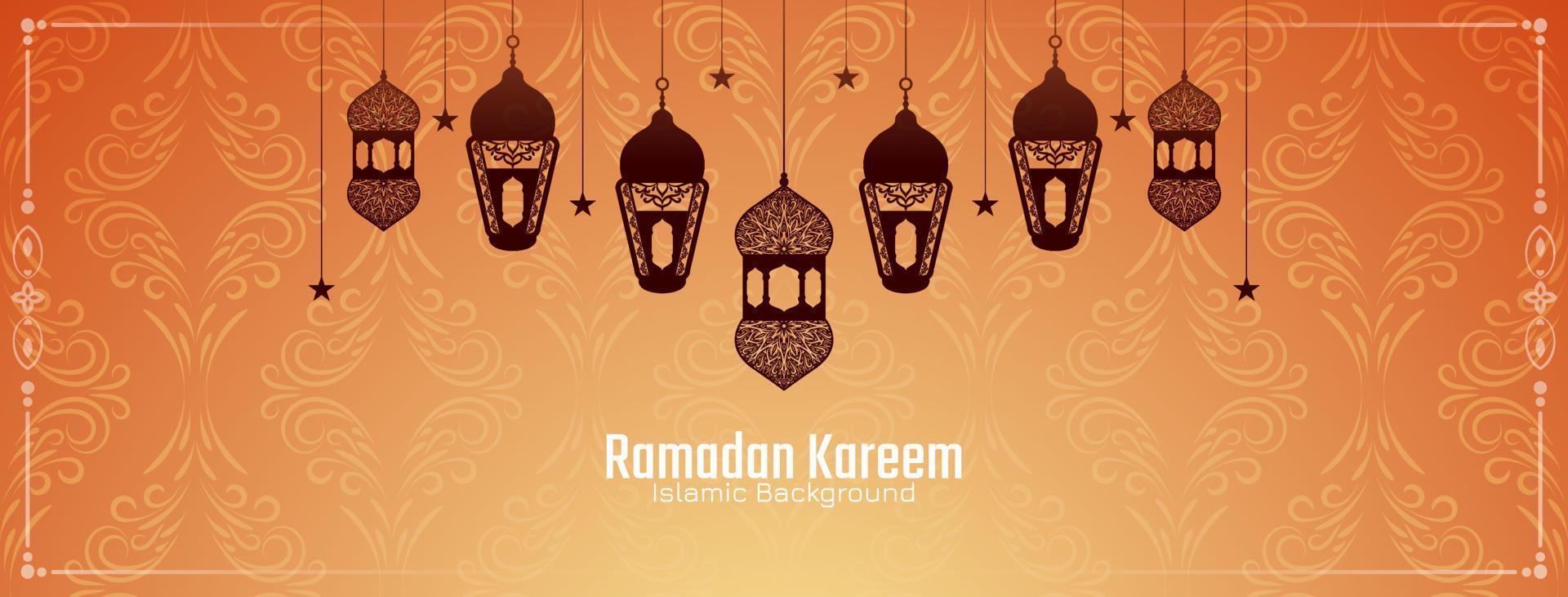 ramadan kareem islamisk traditionell festivalbannerdesign vektor