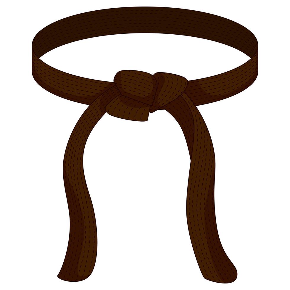 karate bälte mörkbrun färg isolerad på vit bakgrund. designikon för japansk kampsport i platt stil. vektor