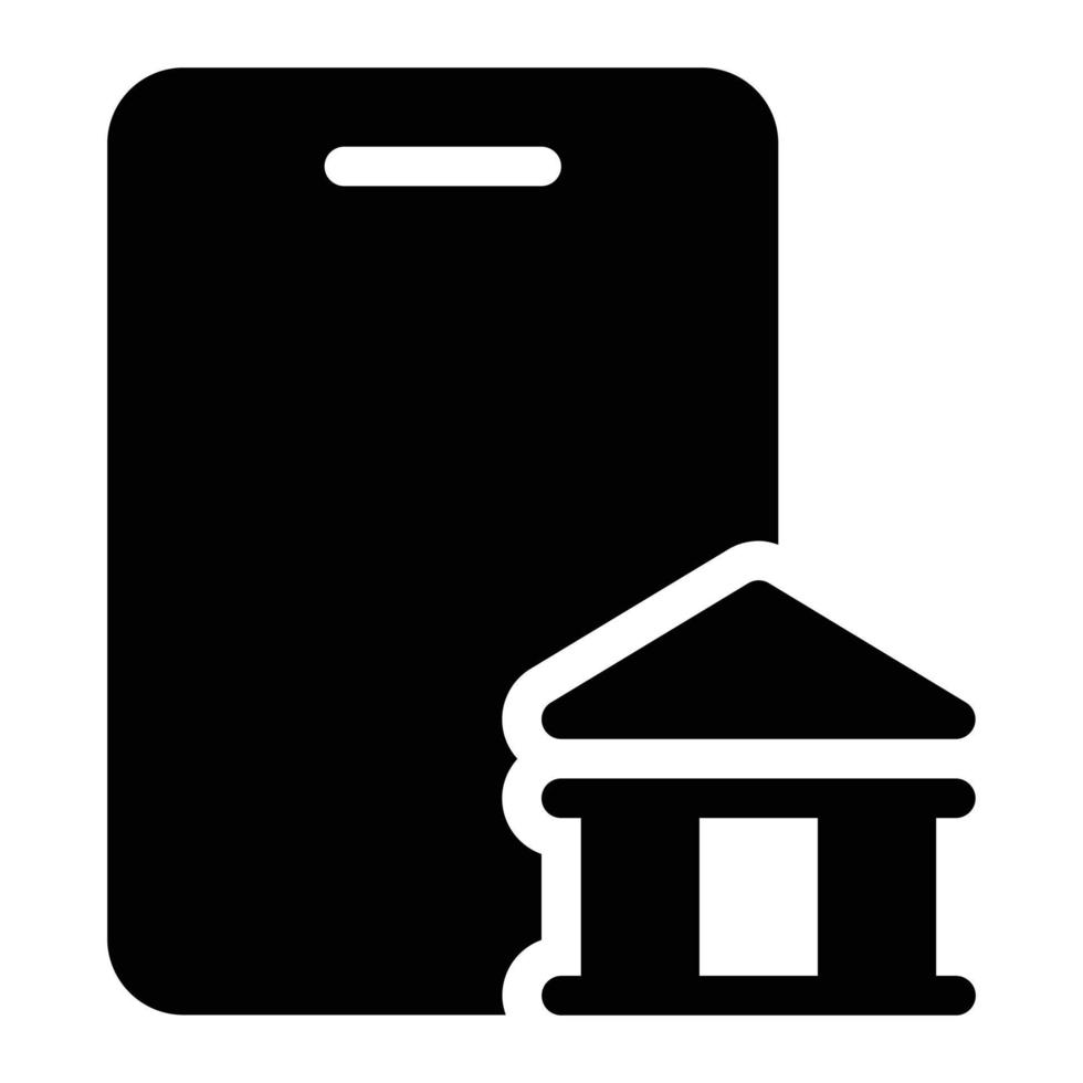 Mobile Banking-Vektorillustration auf einem Hintergrund. Premium-Qualitätssymbole. Vektorsymbole für Konzept und Grafikdesign. vektor