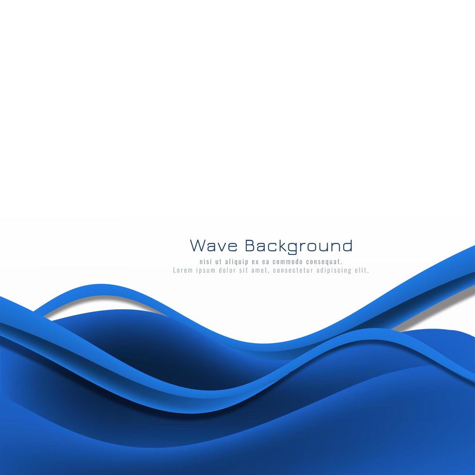 abstrakte stilvolle blaue Wellenunterrahmenkarte vektor