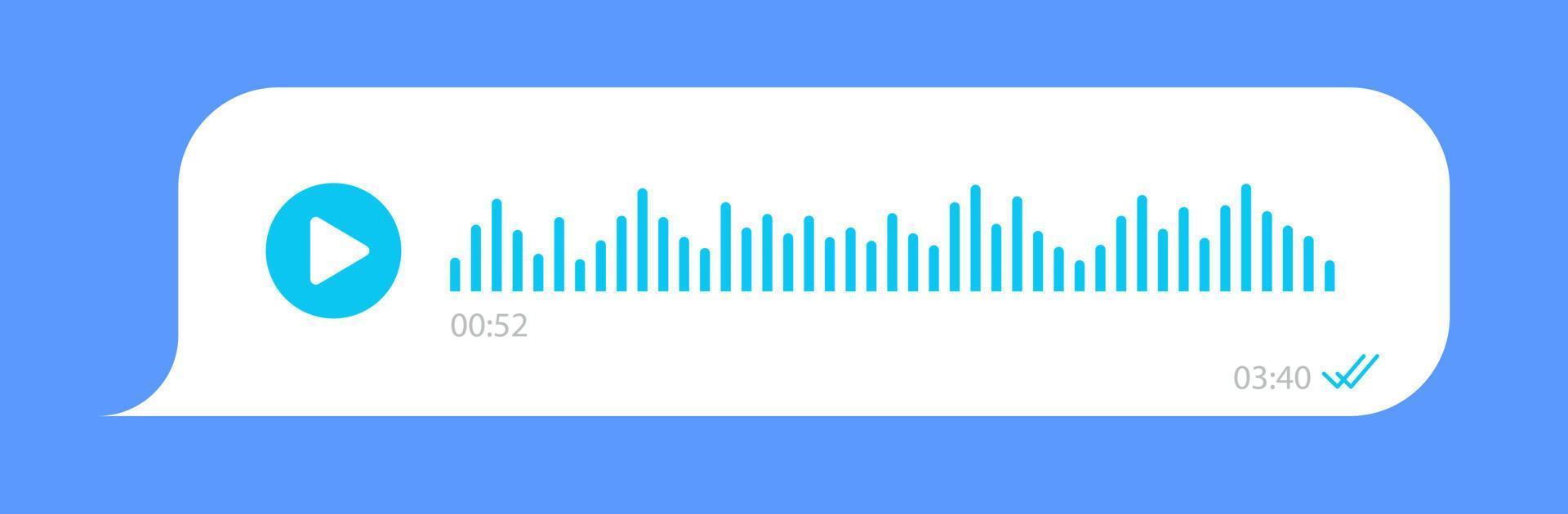 röstmeddelande ui gränssnitt bubbla på blå bakgrund vektor