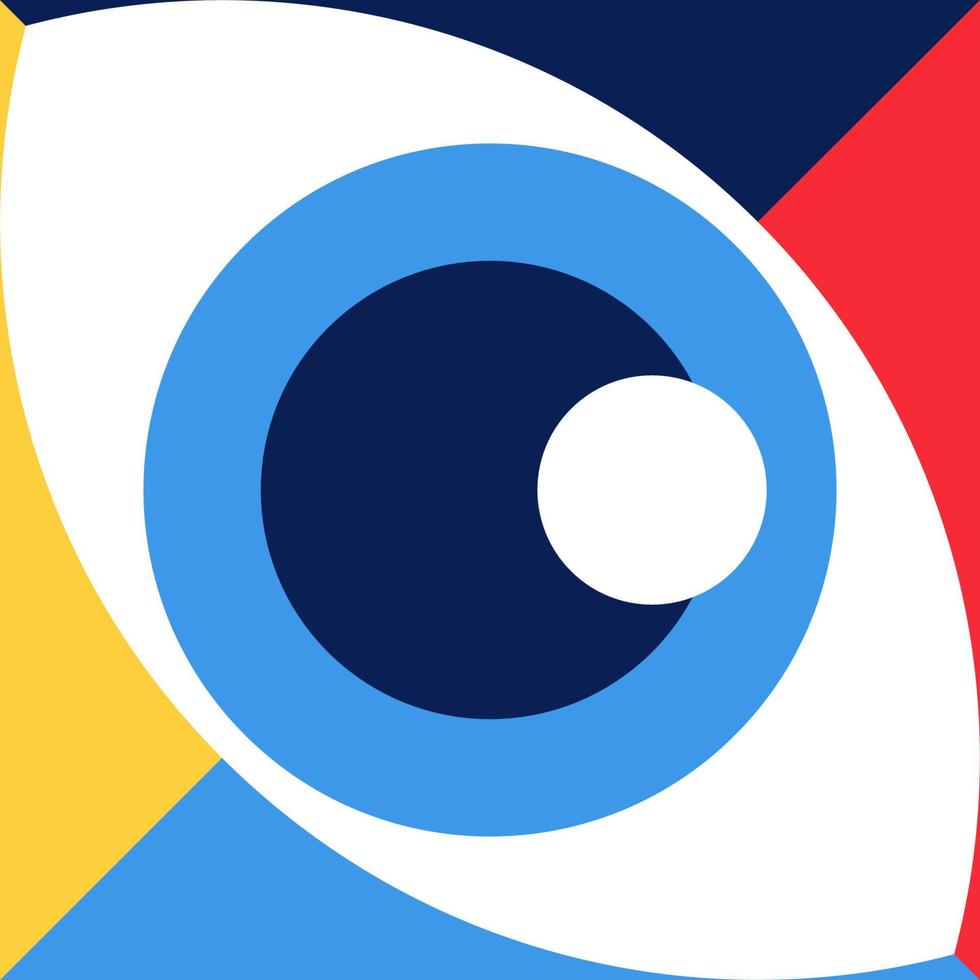 abstrakter Bauhaus-Augen-Banner-Vektor minimal 20er Jahre vektor