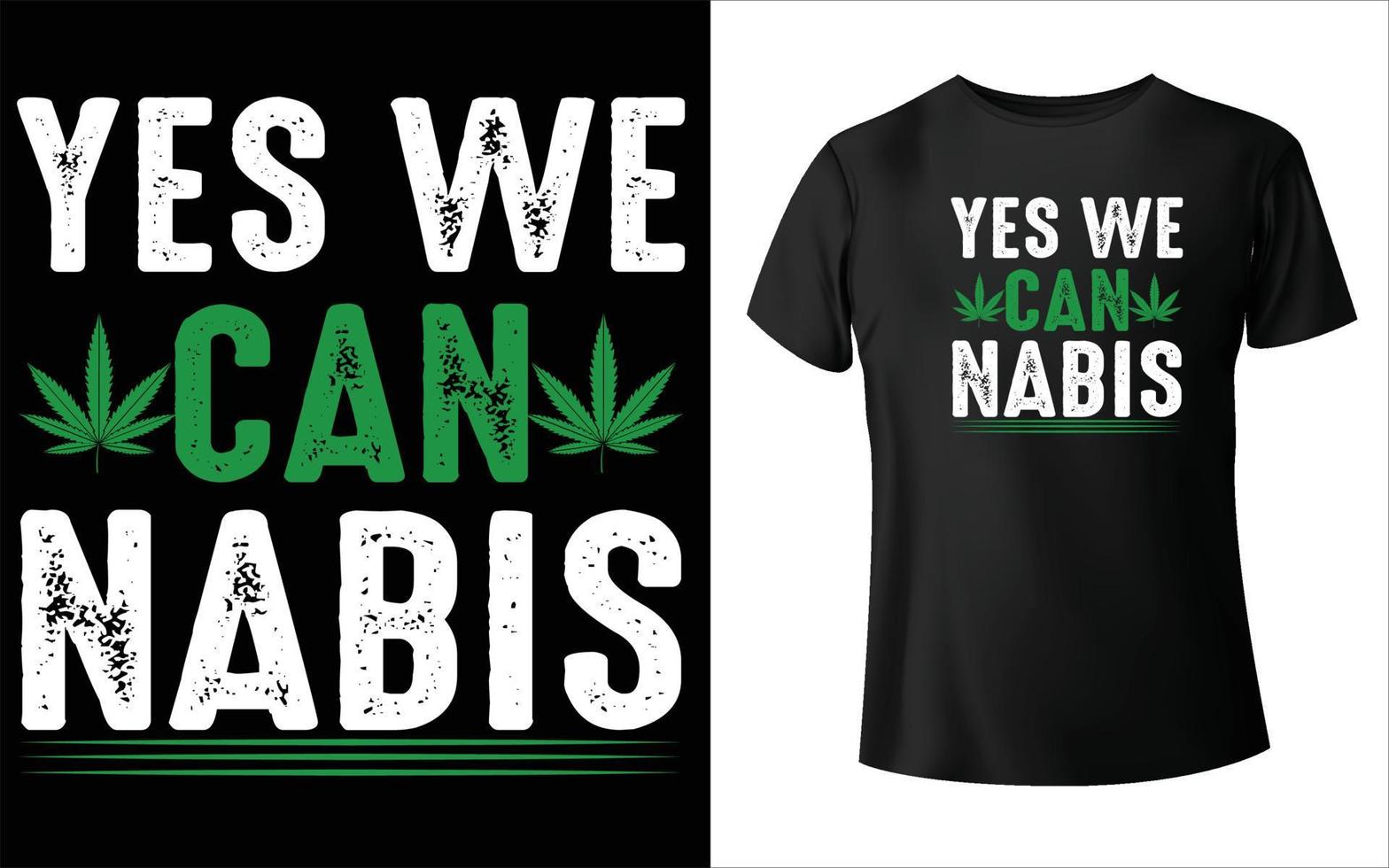 Marihuana-T-Shirt-Design, Marihuana-Vektor, Marihuana-Blatt. vektor