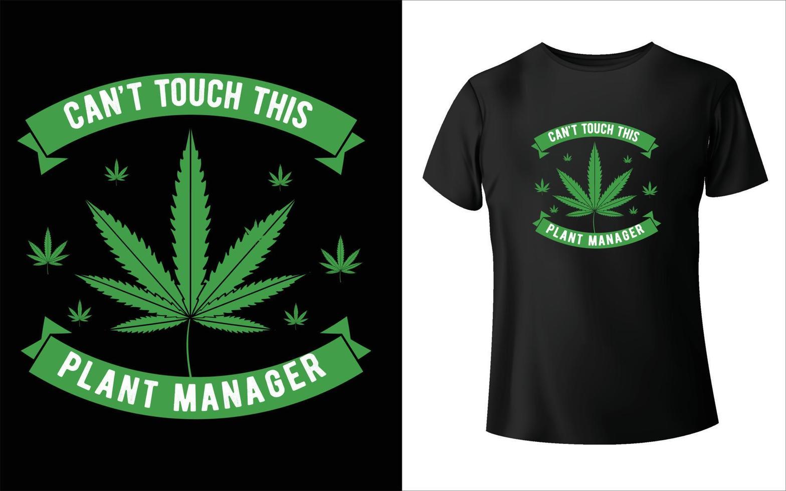 Marihuana-T-Shirt-Design, Marihuana-Vektor, Marihuana-Blatt. vektor