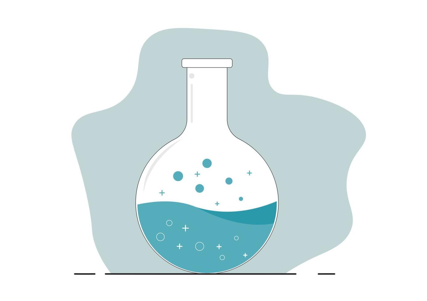 graduierte reagenzgläser, becher und flaschen gefüllt mit verschiedenfarbigen flüssigen illustrationen. Ausrüstung zum Sammeln von Chemietests. vektor