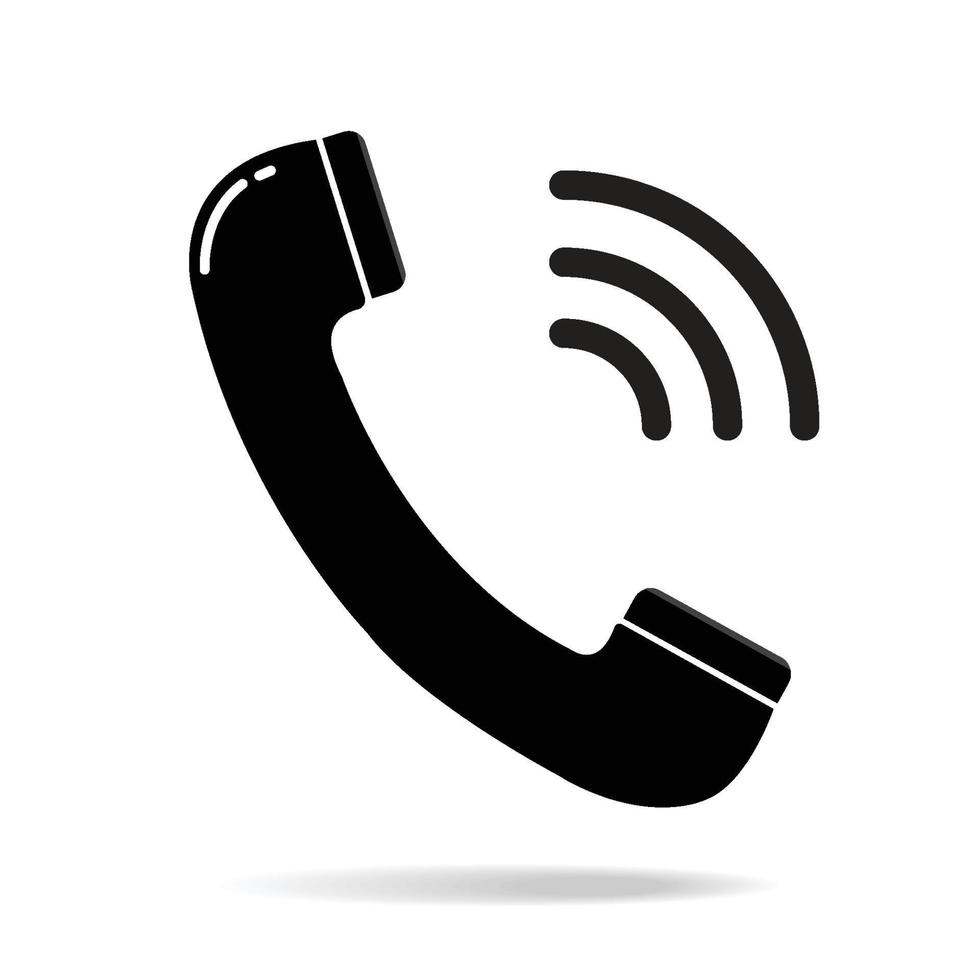 telefonikon i trendig platt stil isolerad på grå bakgrund. handenhet ikon med vågor. telefonsymbol för din design, logotyp, ui. vektorillustration, eps10. vektor