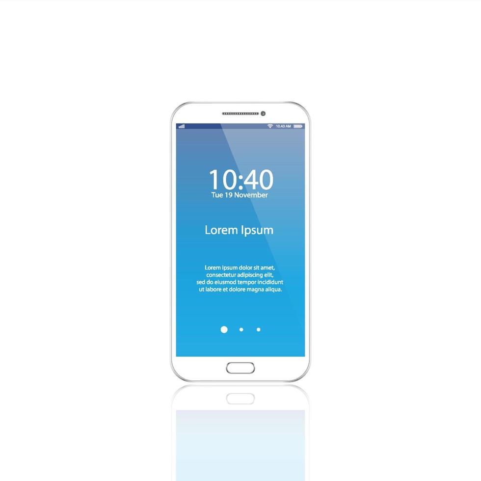 smartphone vit. smartphone isolerad på vit bakgrund. vektor illustration