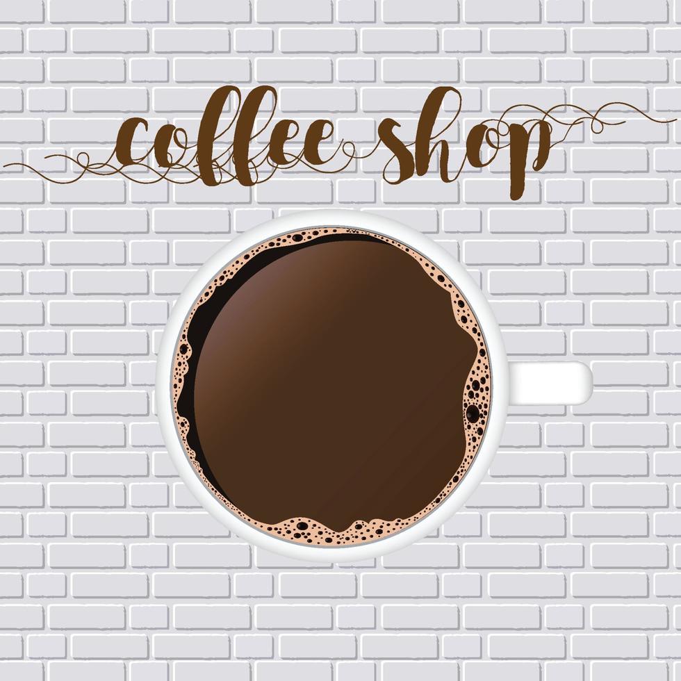 Coffee-Shop-Logo an der Wand Grunge. Retro-Kaffee-Logo. Vektor-Illustration vektor