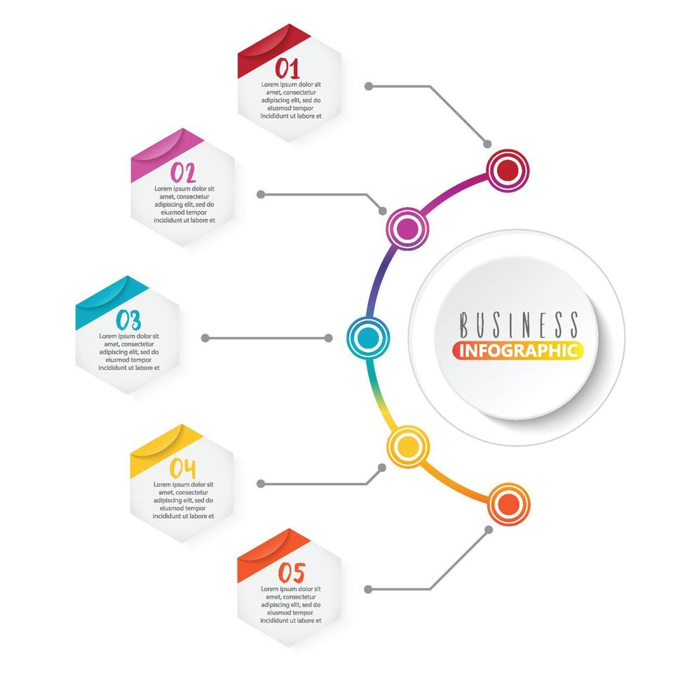 Timeline-Infografik-Designvektor- und Marketingsymbole können für Workflow-Layout, Diagramm, Jahresbericht, Webdesign verwendet werden. Geschäftskonzept mit 5 Optionen, Schritten oder Prozessen. vektor