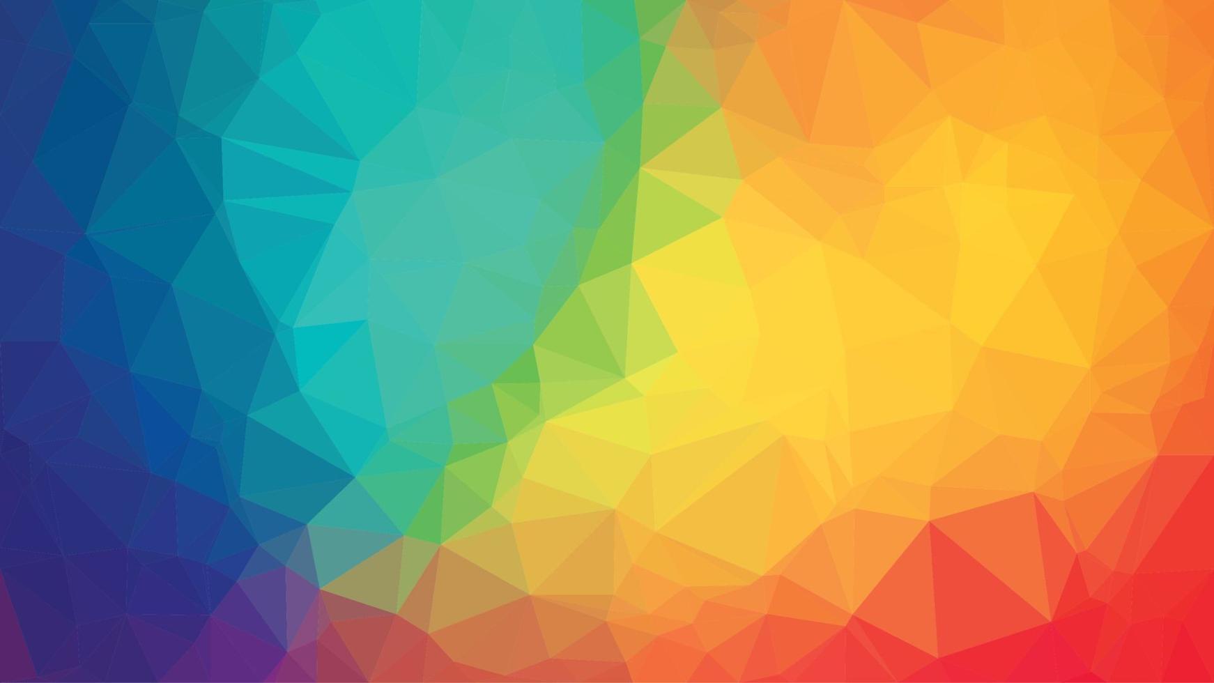 flerfärgad polygonal illustration, som består av trianglar. geometrisk bakgrund i origami stil med en gradient. triangulär design för ditt företag. regnbåge, spektrumbild. vektor