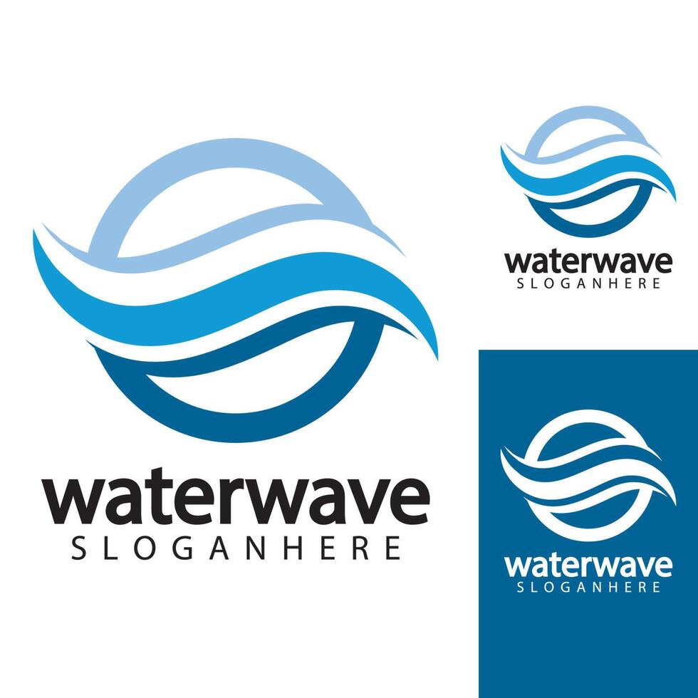 Wasserwellen-Logo-Design-Vorlage vektor