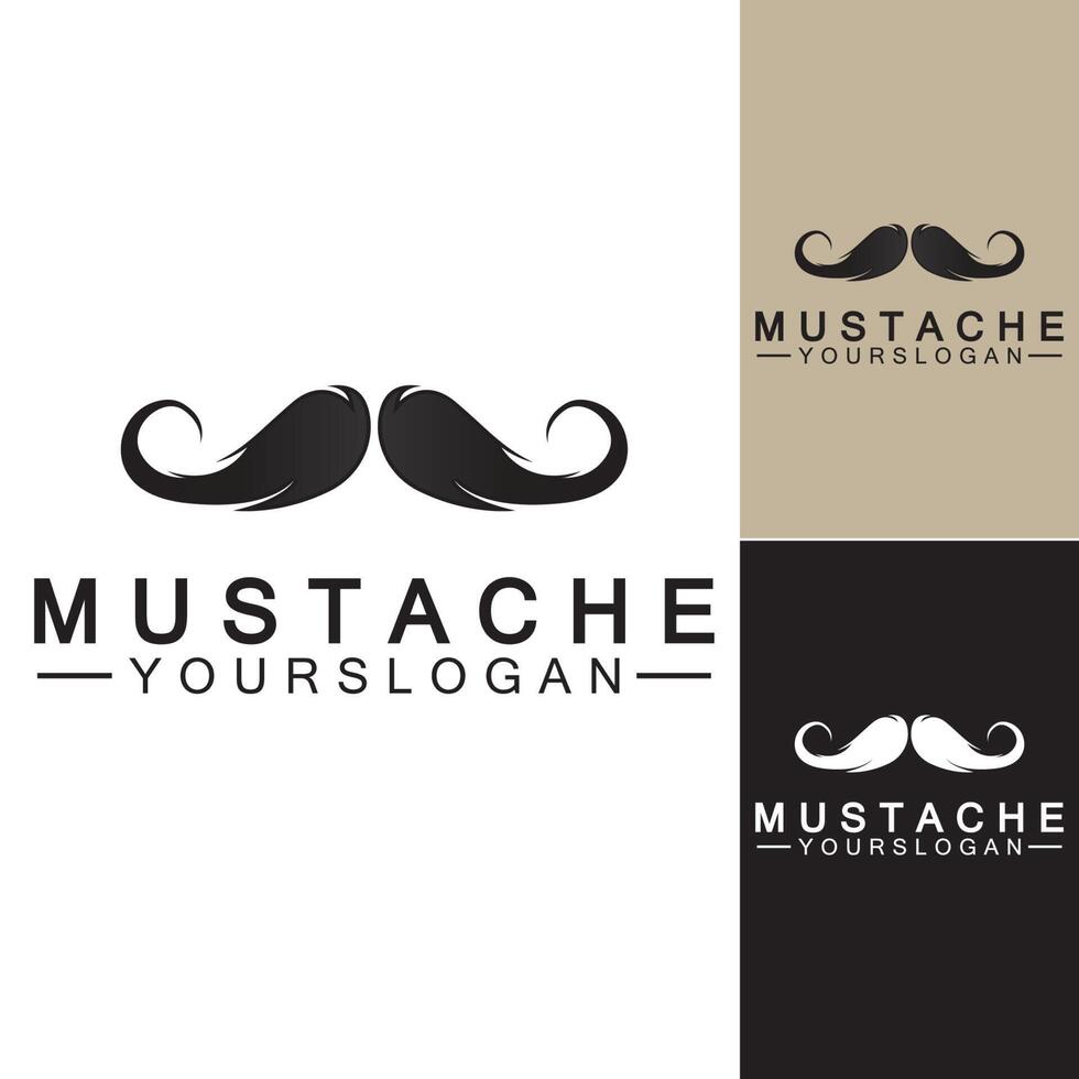 mustasch vektor ikon logotyp formgivningsmall