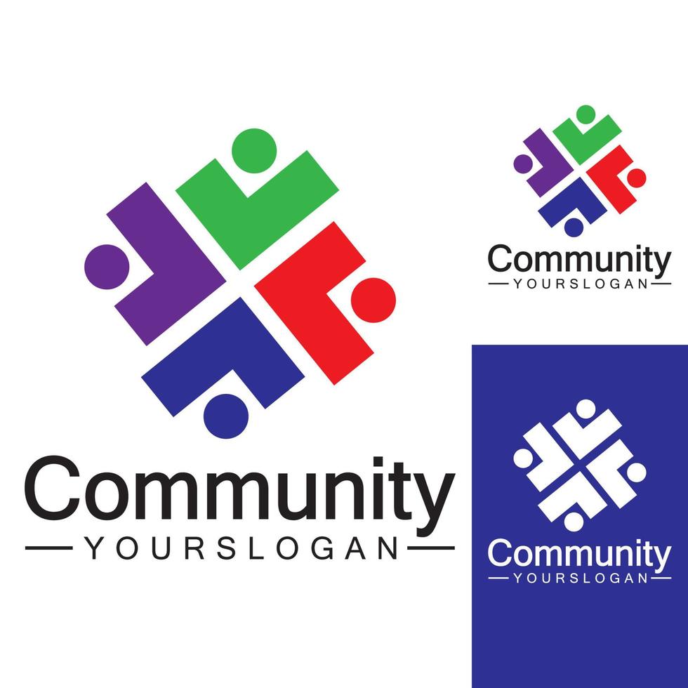 Community-Logo-Designvorlage für Teams oder Gruppen. Netzwerk- und Social-Icon-Design vektor