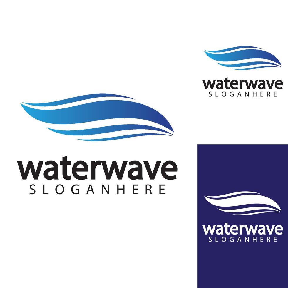 Wasserwellen-Logo-Design-Vorlage vektor