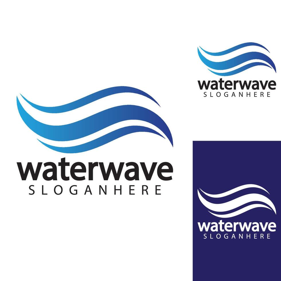 Wasserwellen-Logo-Design-Vorlage vektor