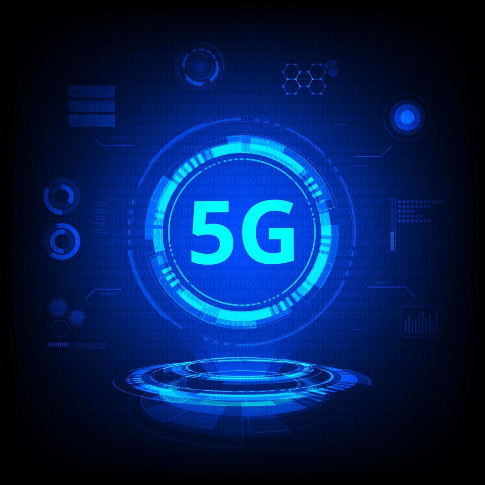 5g Technologie blaues Hologramm vektor