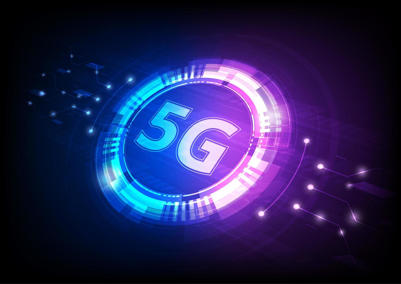 blaue und rosa 5g digitale Technologie im Winkel vektor