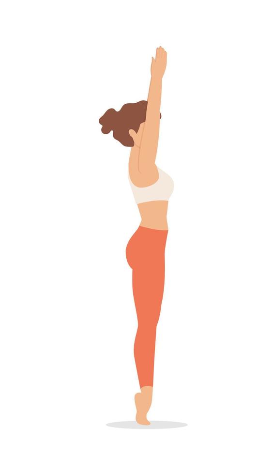 hasta uttanasana. junge Frau, die Yoga praktiziert. isolierte Vektorillustration oder Symbol vektor